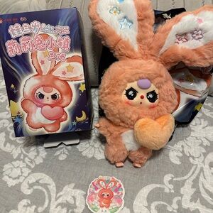 Baby Three-Lilly Rabbit Town. Special eyes! New. Box opened to verify.Pretty.